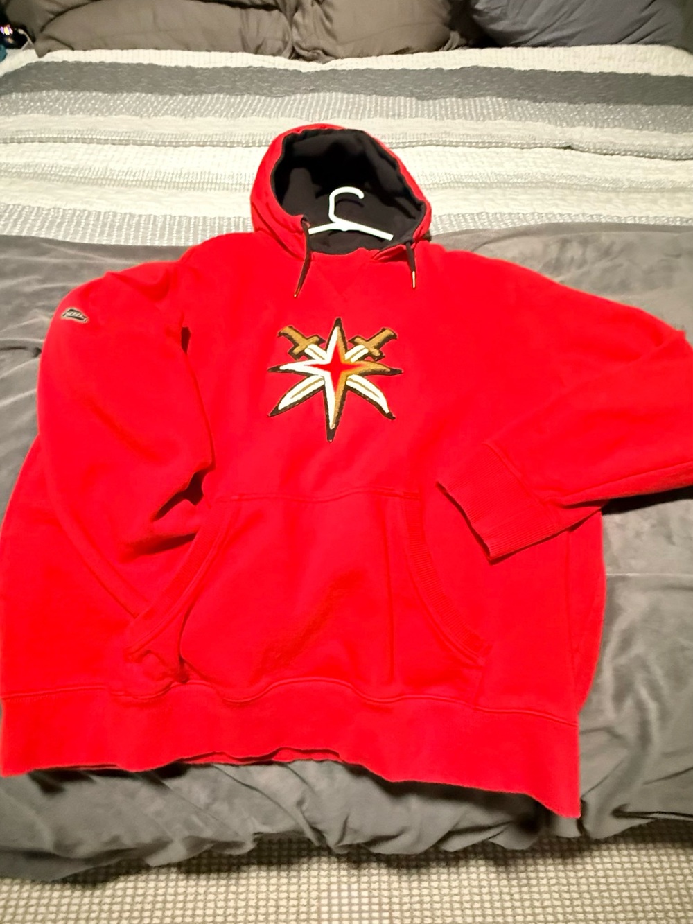 Vegas Golden Knights Fanatics Red Hooded Sweatshirt with Star Emblem